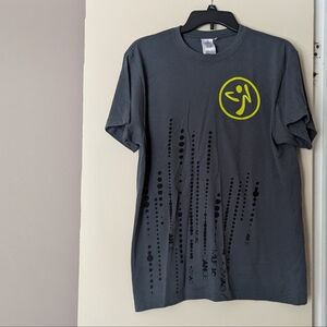 Zumba Fitness Green and Gray Short Sleeve Tee